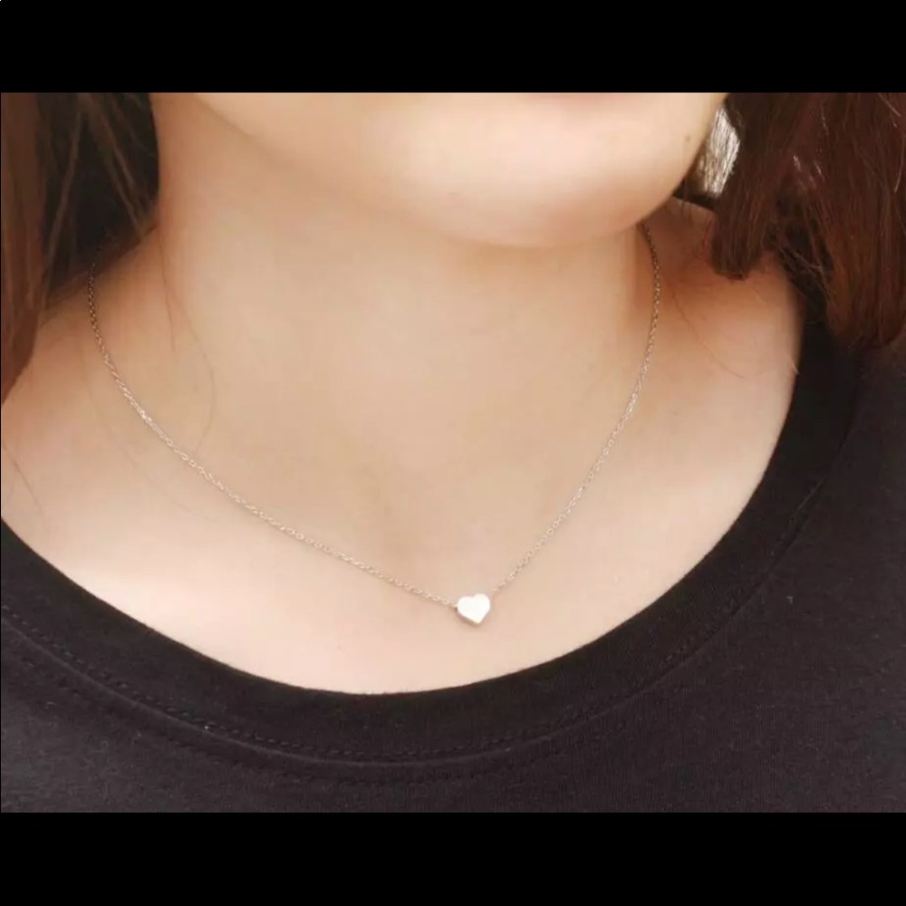 Silver Plated Heart Pendant Necklace - Picture 2 of 4